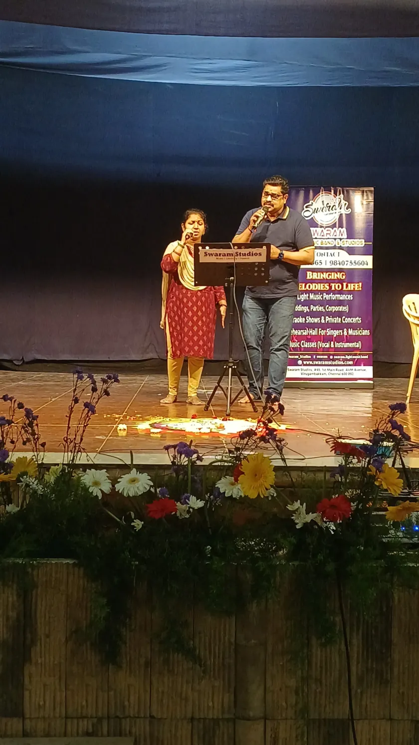 Duet singing performance at cultural function