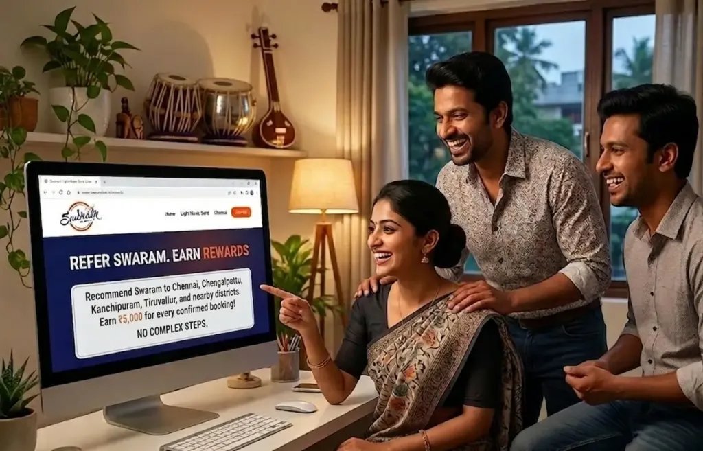 Refer and earn Swaram Studios rewards program