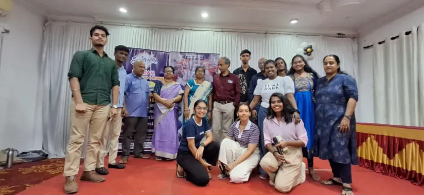 Group photo at live music event gathering