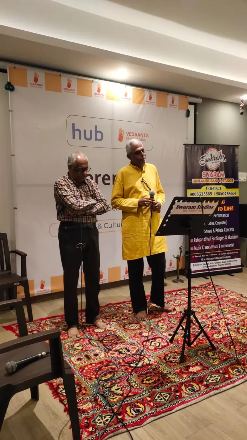 Senior citizens enjoying live music program