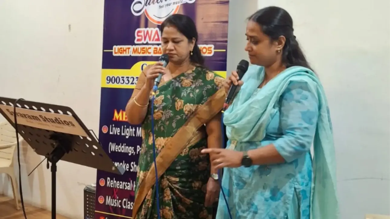 Women live singing performance